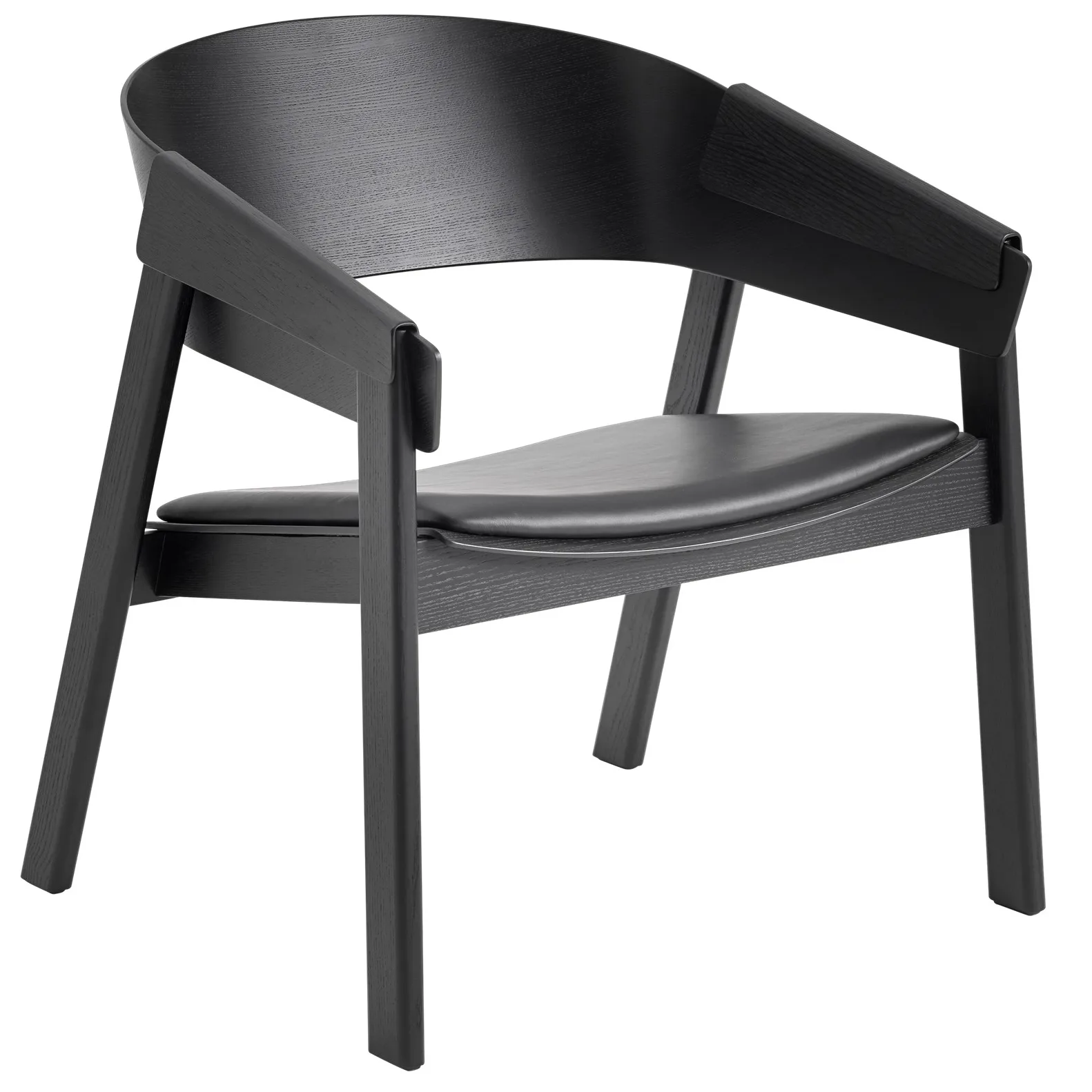 Cover lounge chair leather, Svart-svart Muuto