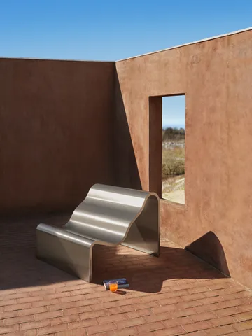 Dream View benk - Børstet stål, 100 cm - Muuto