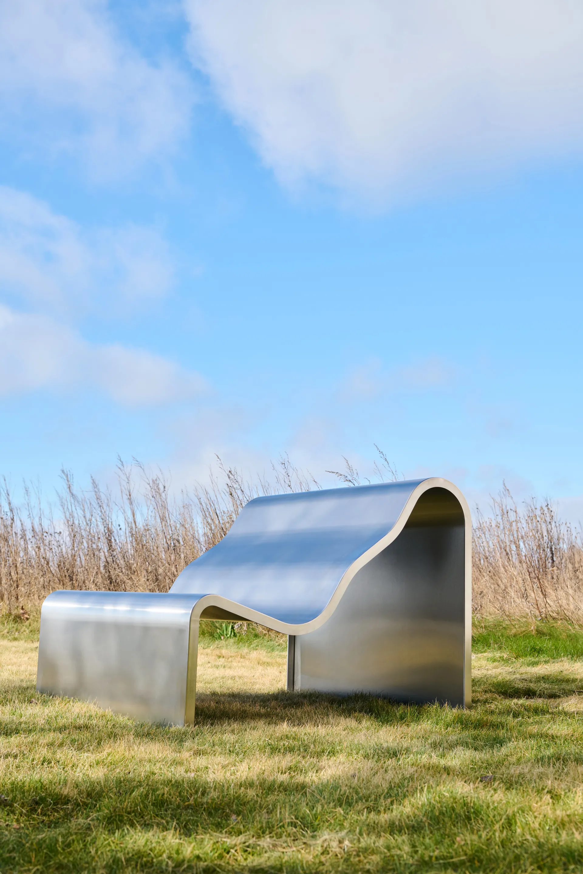 Dream View benk, Børstet stål, 100 cm Muuto