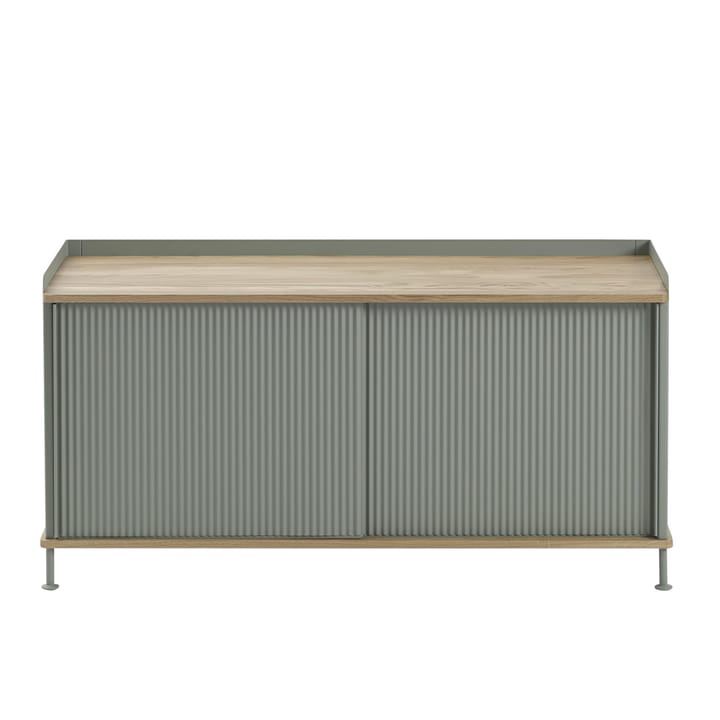 Enfold sidebord, lavt 125x45x63 cm - eik, grønn - Muuto