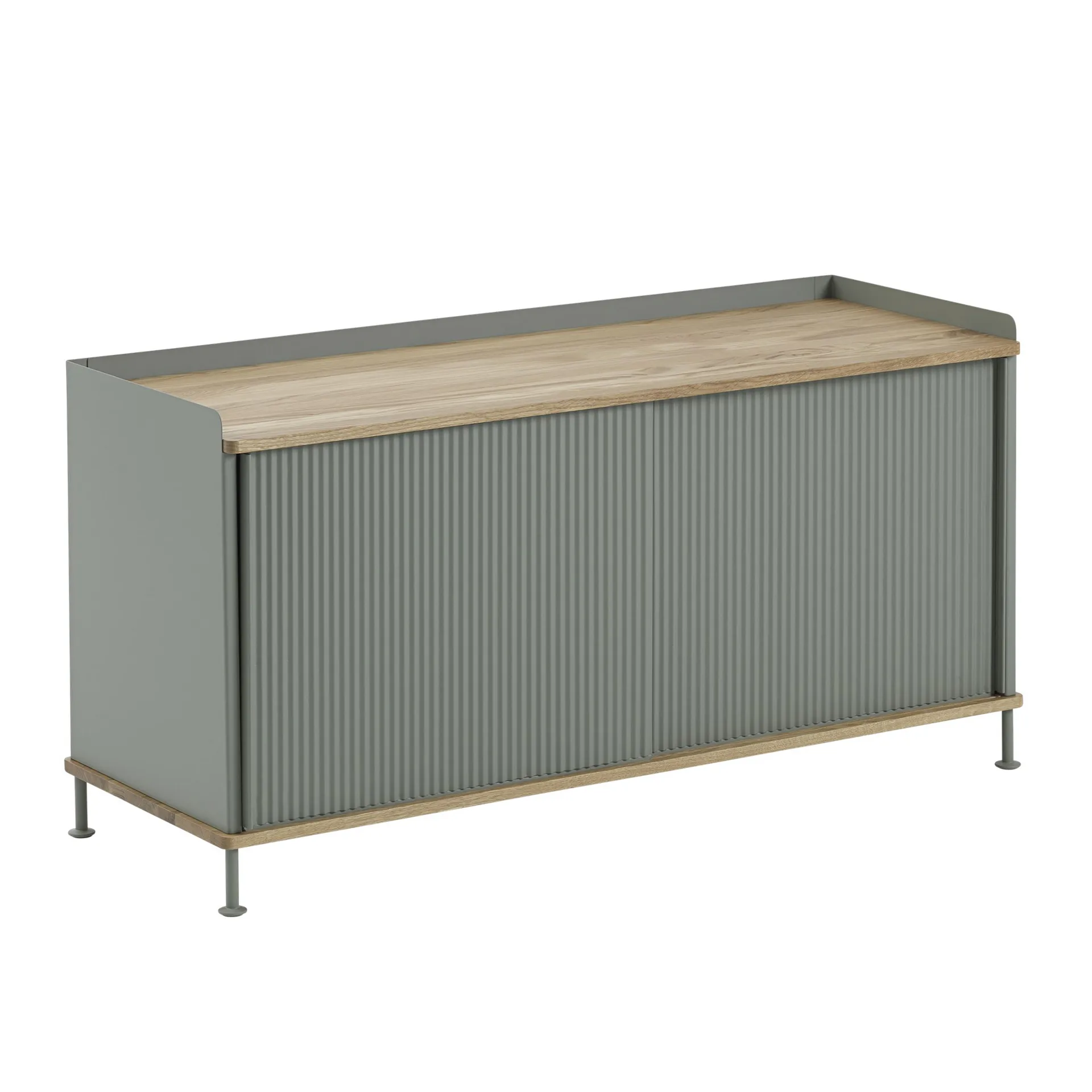 Enfold sidebord, lavt 125x45x63 cm, eik, grønn Muuto