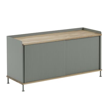Enfold sidebord, lavt 125x45x63 cm - eik, grønn - Muuto