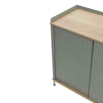 Enfold sidebord, lavt 125x45x63 cm - eik, grønn - Muuto