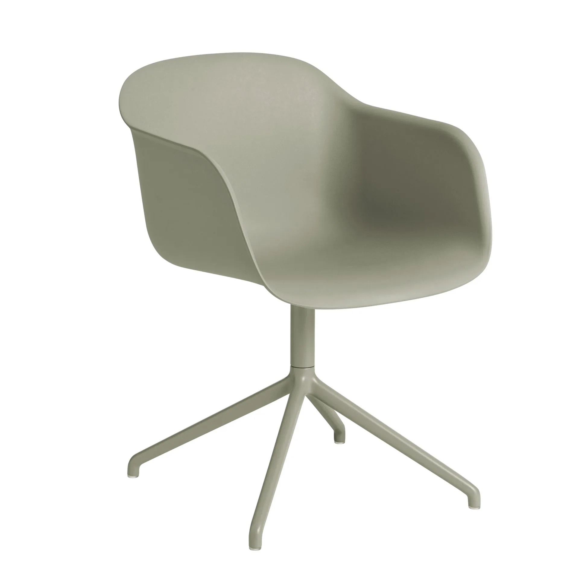 Fiber armchair med dreibar kontorfot, dusty green Muuto