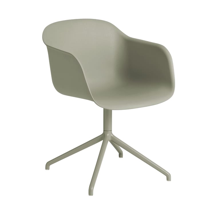 Fiber armchair med dreibar kontorfot - dusty green - Muuto
