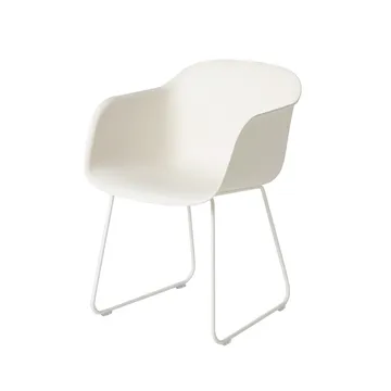 Fiber armchair med dreibar kontorfot som kan svinges - Cognac leather-anthracite black - Muuto