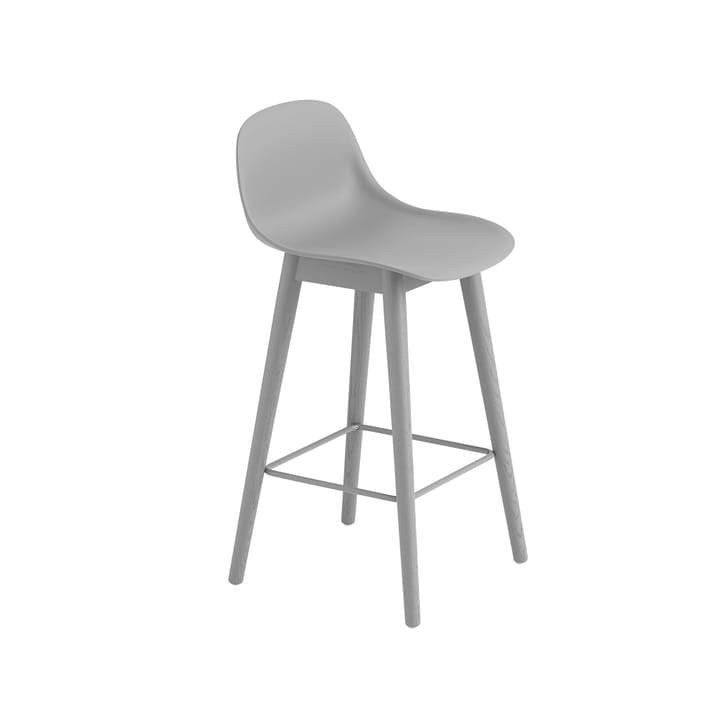 Fiber barstol med ryggstøtte 65 cm - Grey-grå ben - Muuto