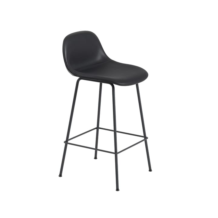 Fiber barstol metallben - Refine leather black-Black - Muuto