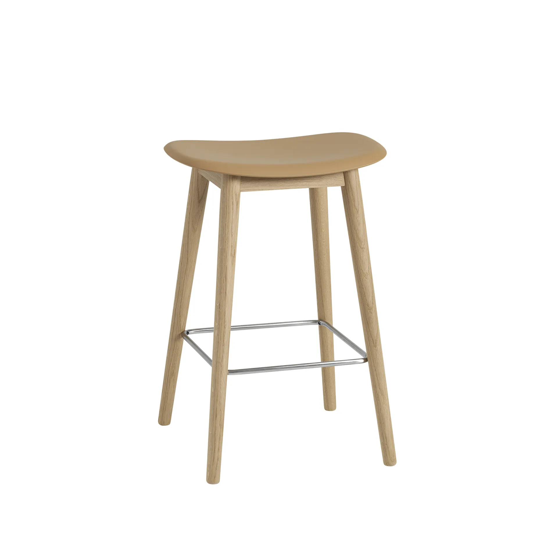 Fiber counter stool 65 cm, ochre, eikeben Muuto