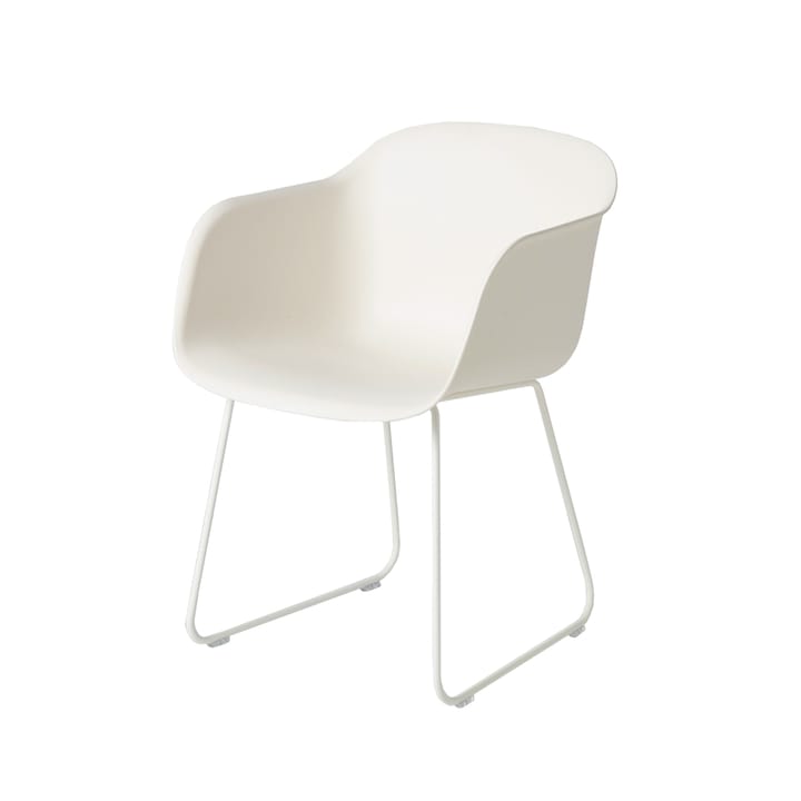 Fiber karmstol sled base - natural white, hvite bøyler - Muuto