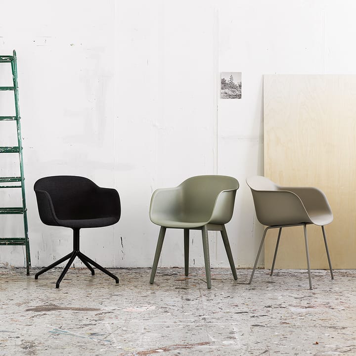 Fiber karmstol tube base, Remix 433-grey Muuto