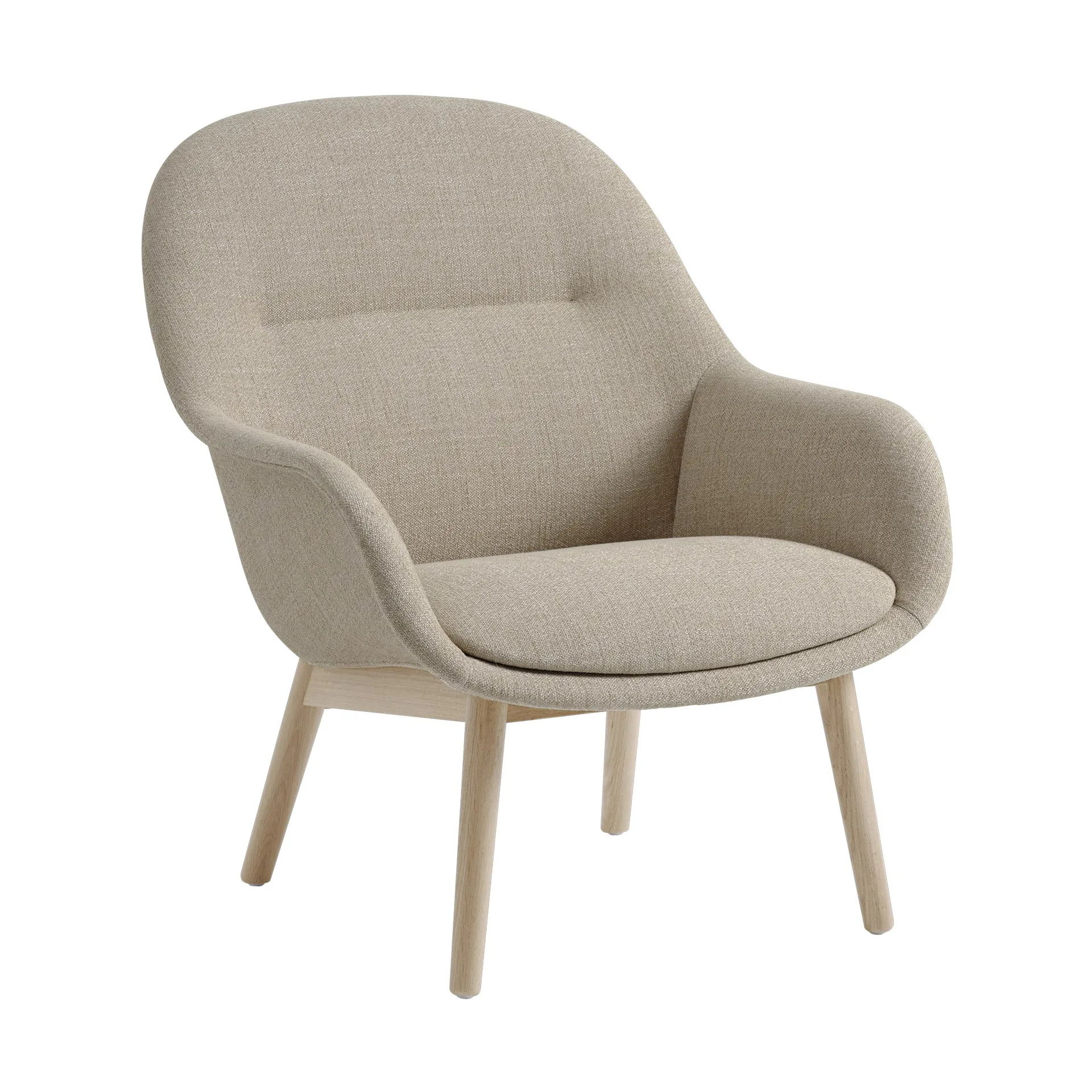Fiber Lounge lenestol med eikeben, Ecriture 240-grey Muuto