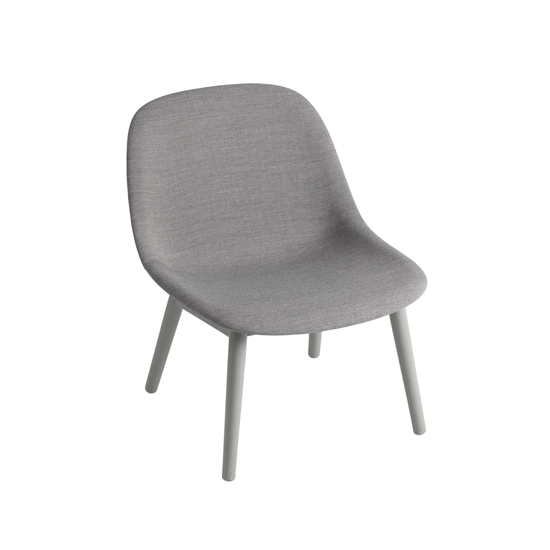 Fiber Lounge stol med eikebein, Grå Muuto