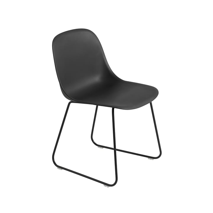 Fiber stol stålmeier plastsete, Black-Anthracite black Muuto