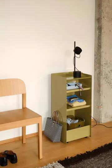Folded Trolley tralle åpen - Dark beige green, 37,4x38,7x37,2 cm - Muuto