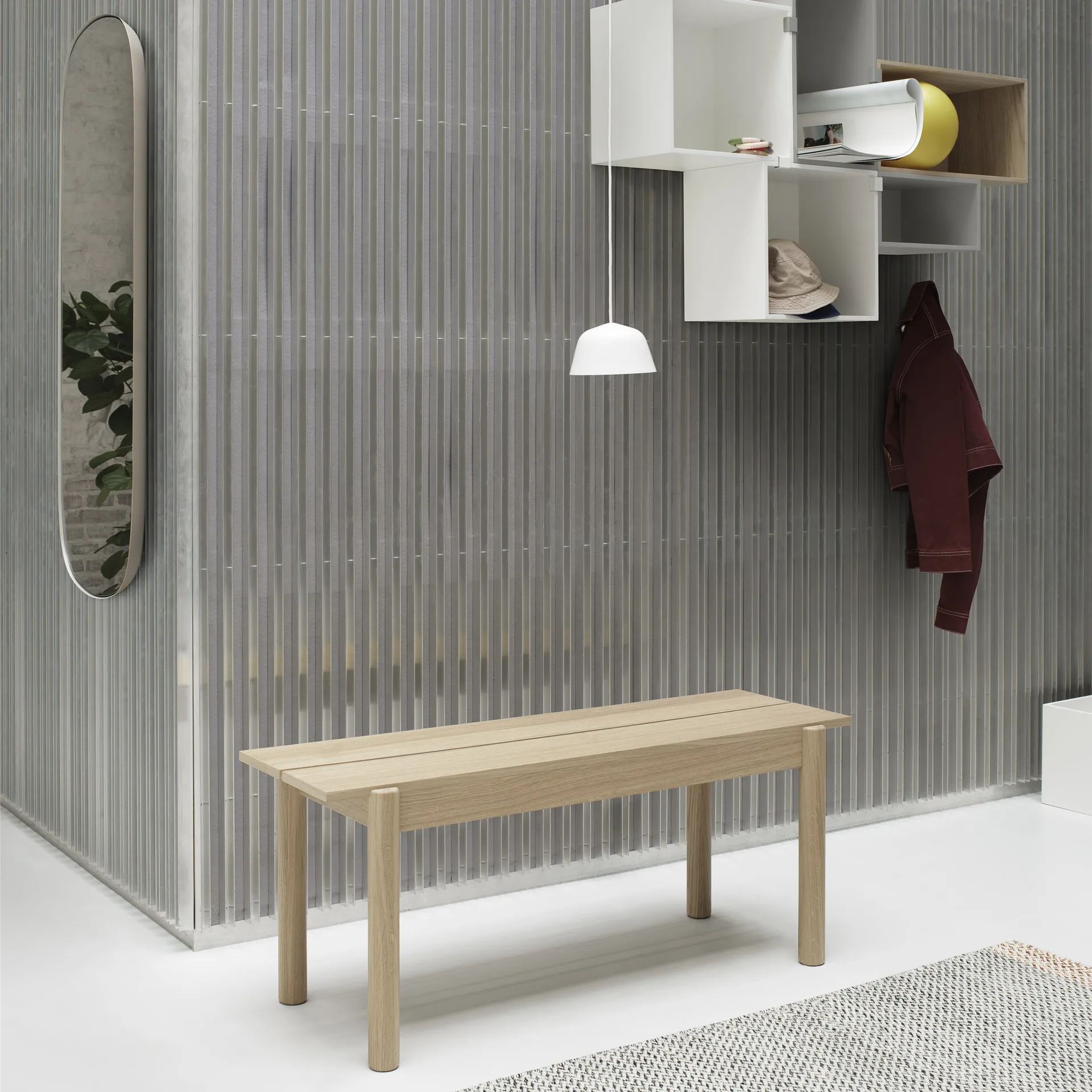 Linear benk , eik, 110 cm Muuto