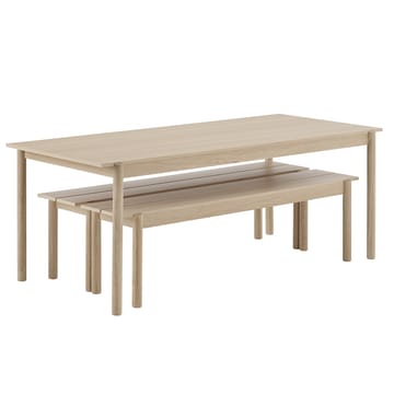 Linear bord, eik - 90 x 200 cm - Muuto