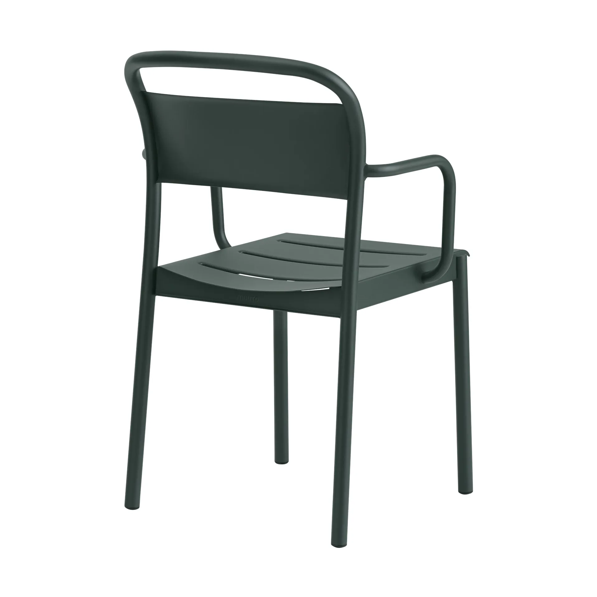 Linear Steel Armchairstol med armlener, Dark green Muuto