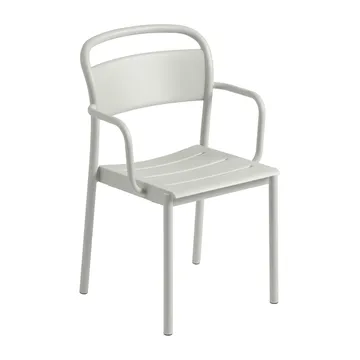 Linear Steel Armchairstol med armlener - Grey (RAL 7044) - Muuto