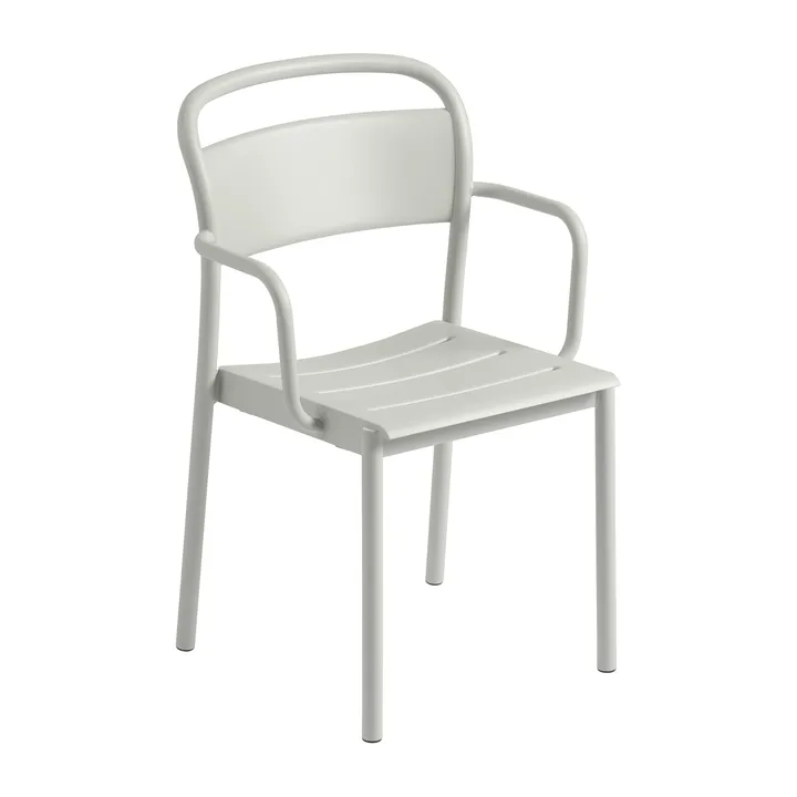 Linear Steel Armchairstol med armlener - Grey (RAL 7044) - Muuto