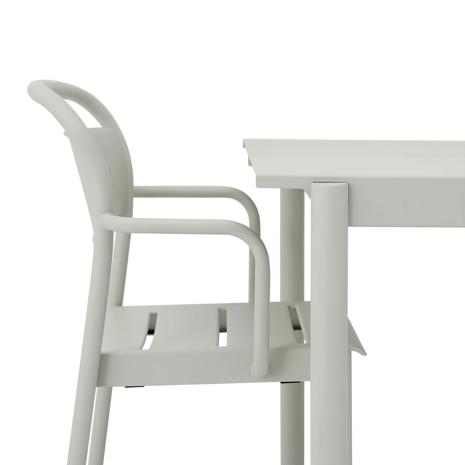 Linear Steel Armchairstol med armlener, Grey (RAL 7044) Muuto