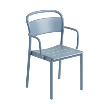 Linear Steel Armchairstol med armlener - Pale blue - Muuto