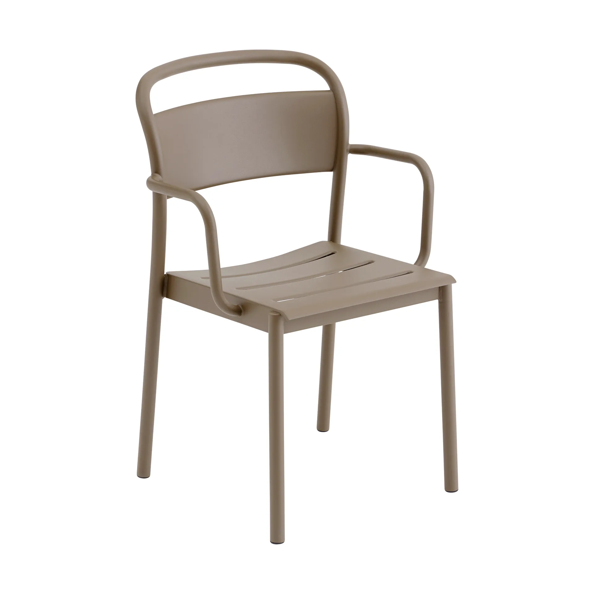 Linear Steel Armchairstol med armlener, Taupe Muuto
