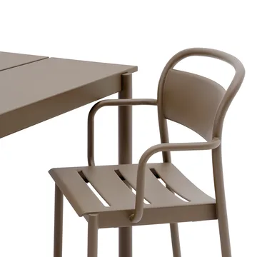 Linear Steel Armchairstol med armlener - Taupe - Muuto