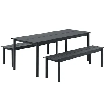 Linear Steel Bench benk 170x34 cm - Black - Muuto