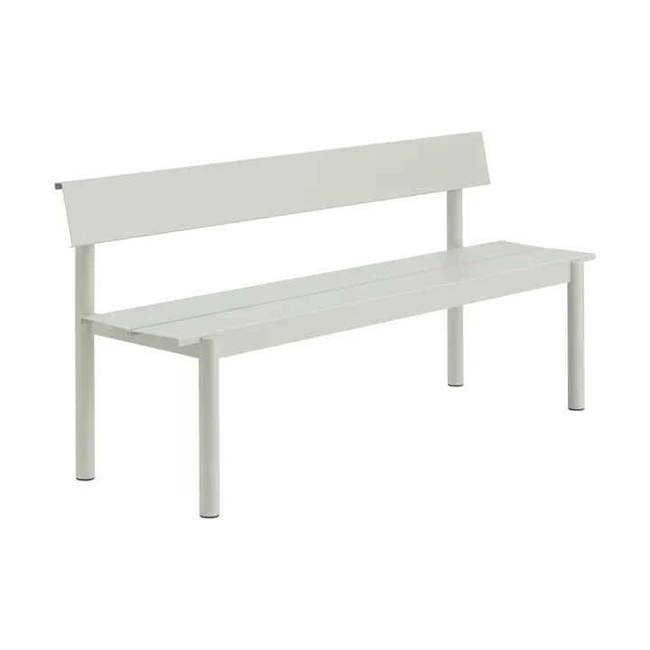 Linear Steel benk med ryggstøtte - Grey, 170x34 cm - Muuto