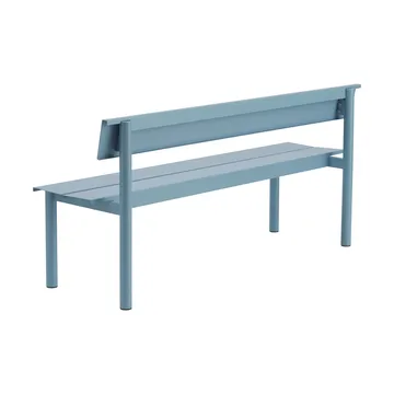 Linear Steel benk med ryggstøtte - Pale blue, 170x34 cm - Muuto