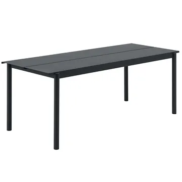 Linear Steel Table bord 200x75 cm - Black - Muuto