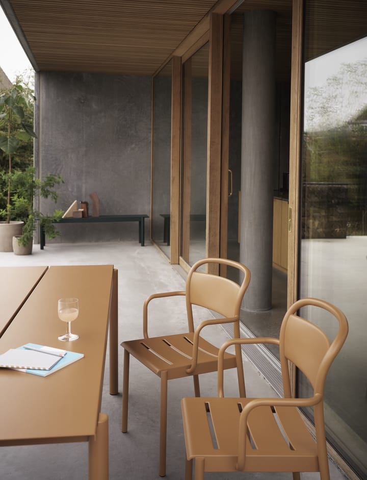 Linear Steel Table bord 200x75 cm, Burnt orange Muuto