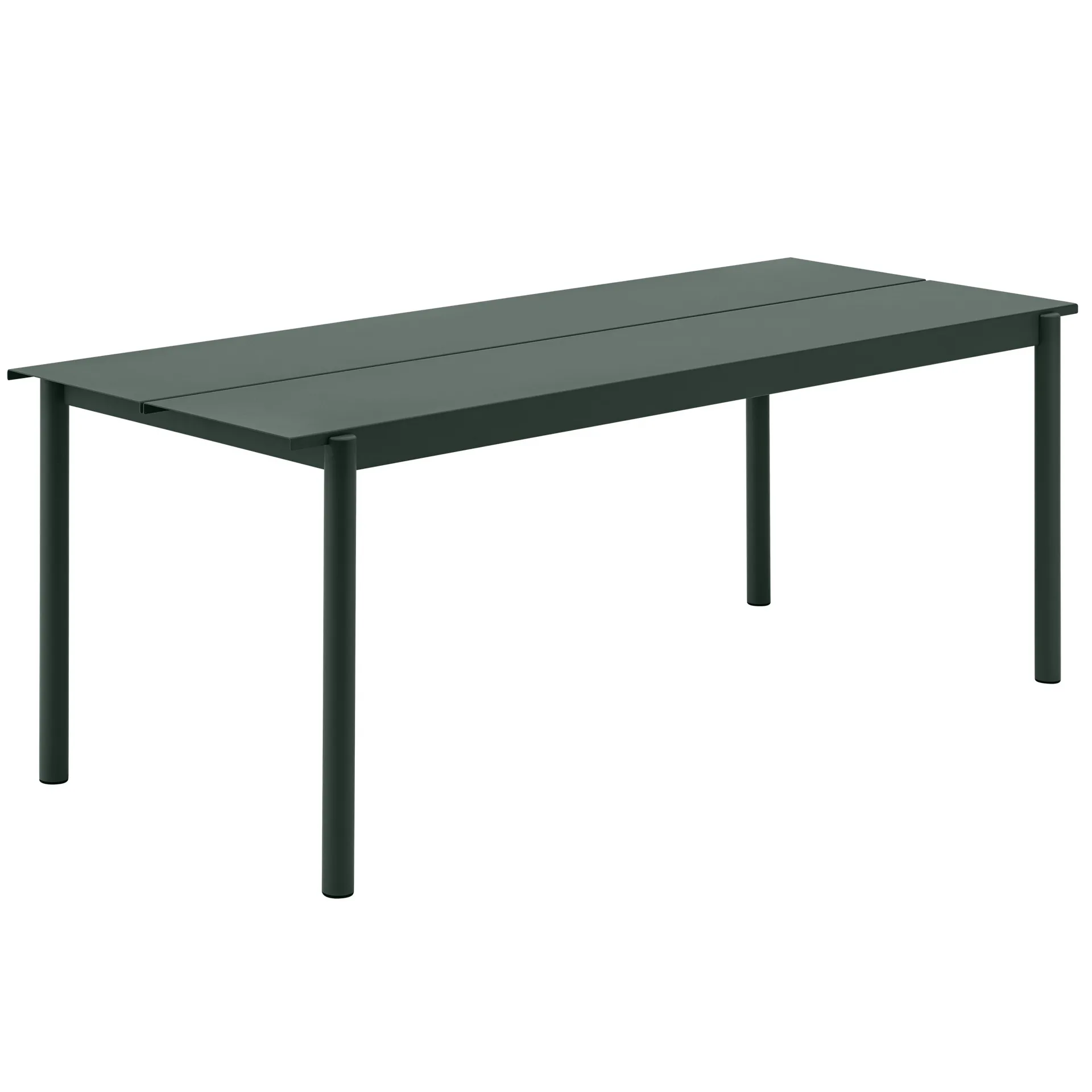 Linear Steel Table bord 200x75 cm, Dark green Muuto