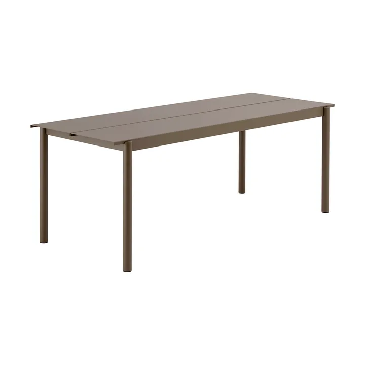 Linear Steel Table bord 200x75 cm - Taupe - Muuto