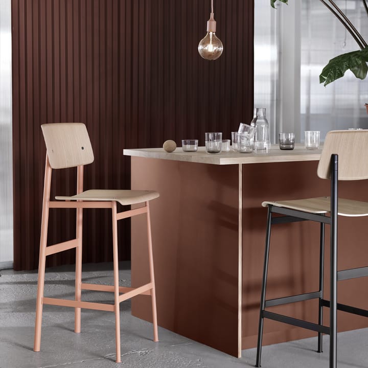 Loft barstol, black, høy, sort stålstativ Muuto