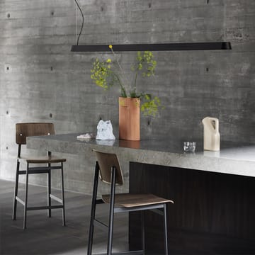 Loft barstol - black, høy, sort stålstativ - Muuto
