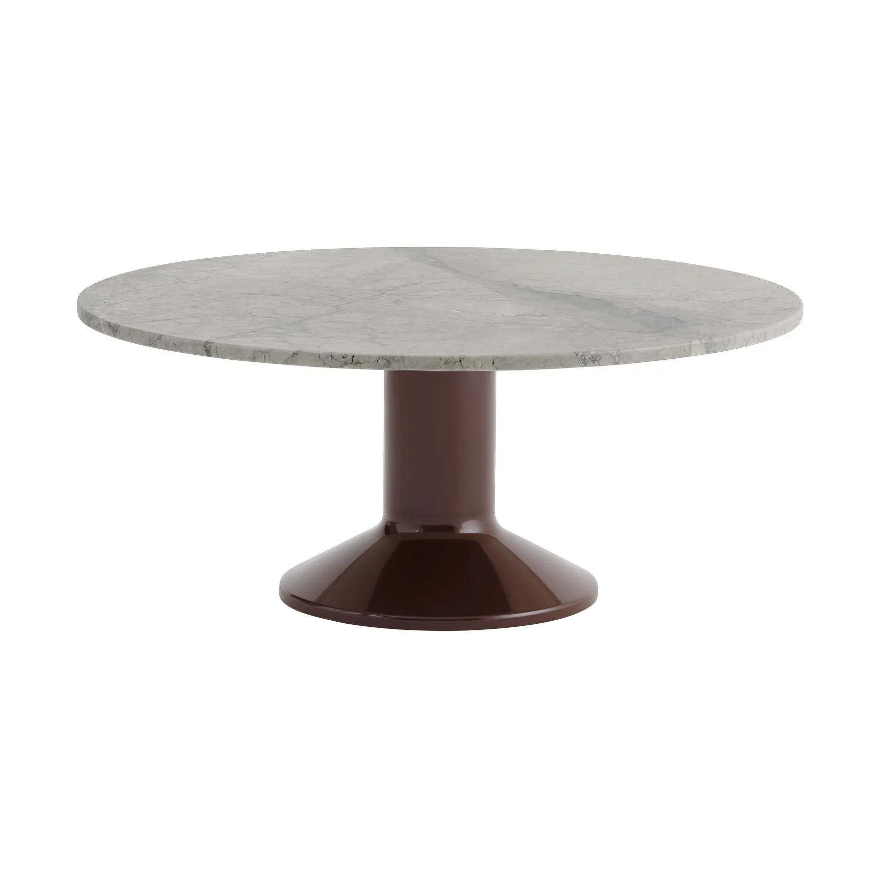 Midst sofabord, Grey marble-dark red, Ø90 cm Muuto