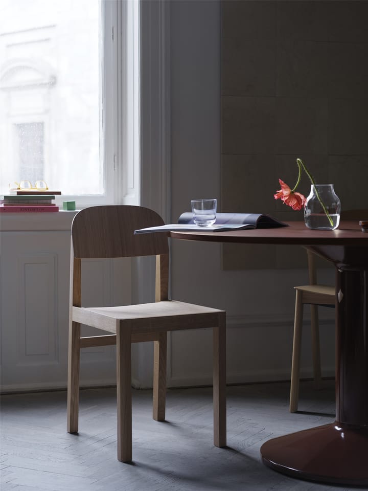 Midst søylebord Ø 120 cm, Dark Red Linoleum-Dark Red Muuto