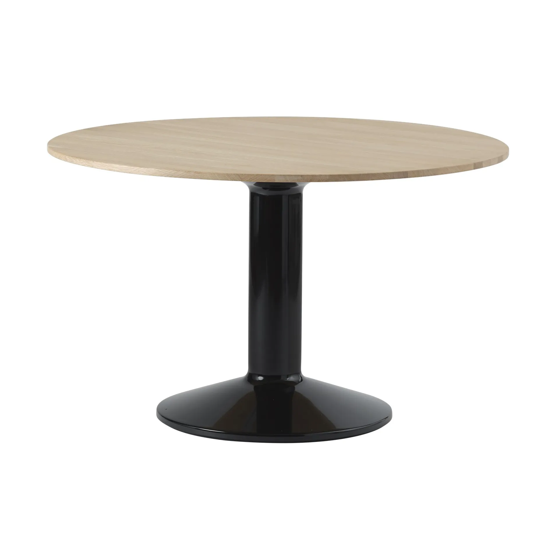 Midst søylebord Ø 120 cm, Oiled Oak-Black Muuto