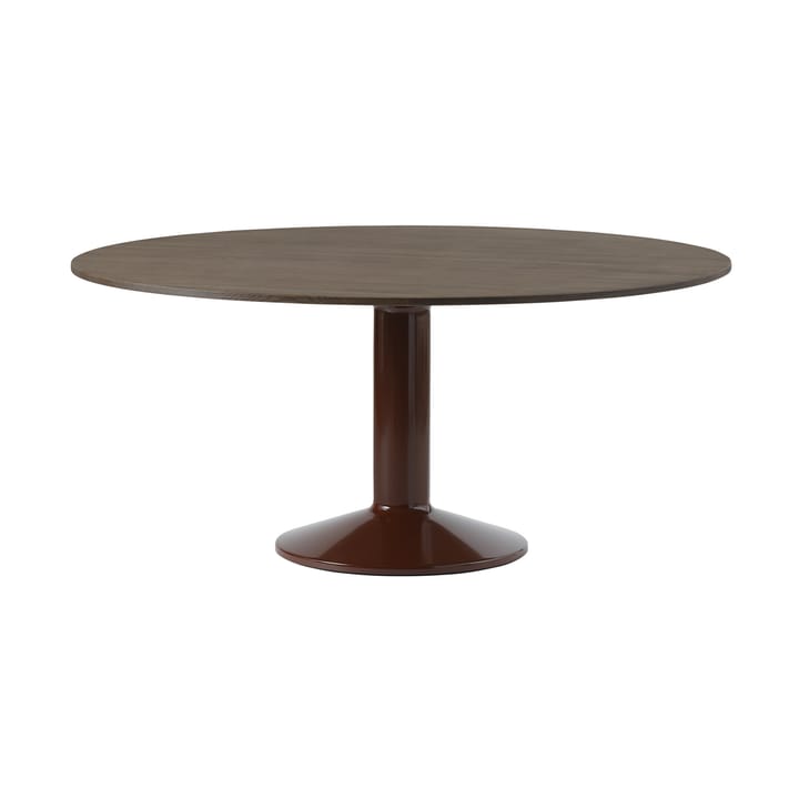 Midst søylebord Ø 160 - Dark Oiled Oak-Dark Red - Muuto