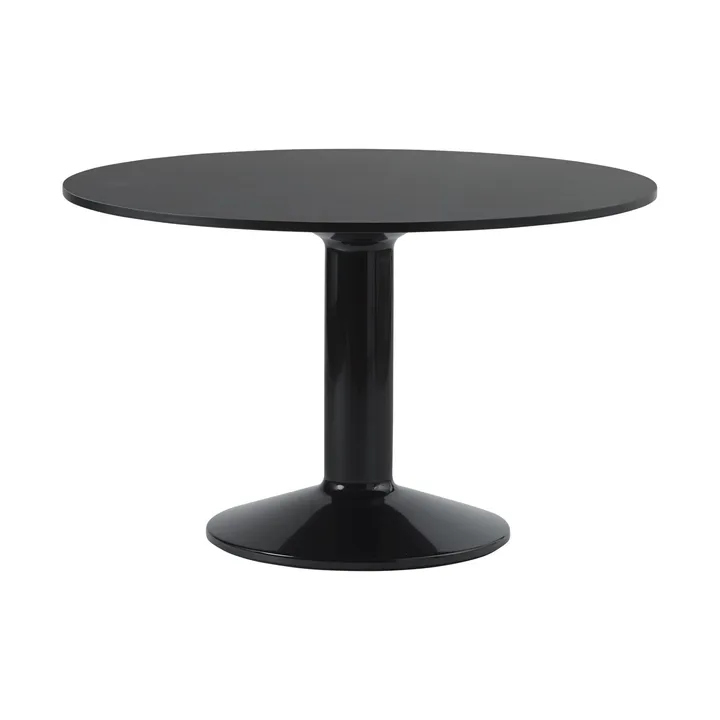Midst søylebord - Black linoleum-black, Ø120 cm - Muuto