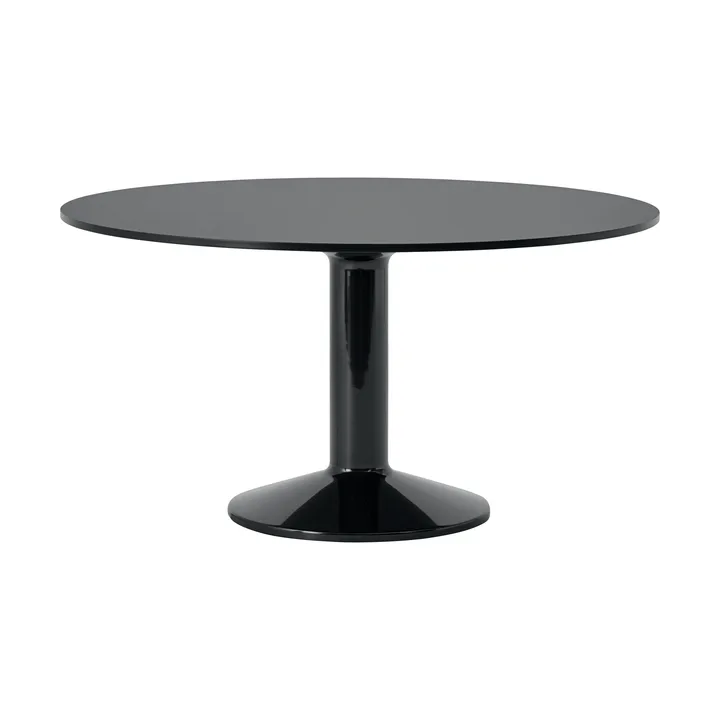 Midst søylebord - Black linoleum-black, Ø140 cm - Muuto