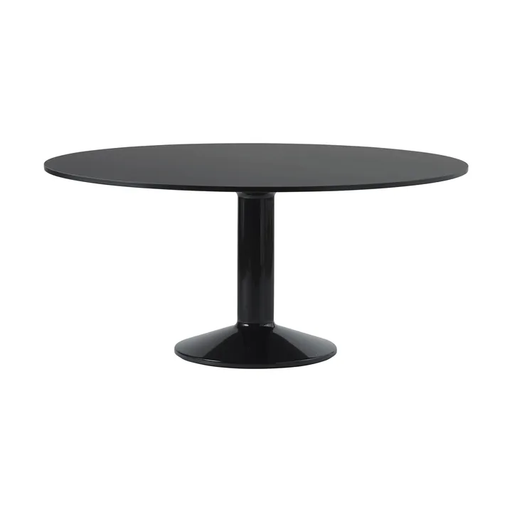 Midst søylebord - Black linoleum-black, Ø160 cm - Muuto