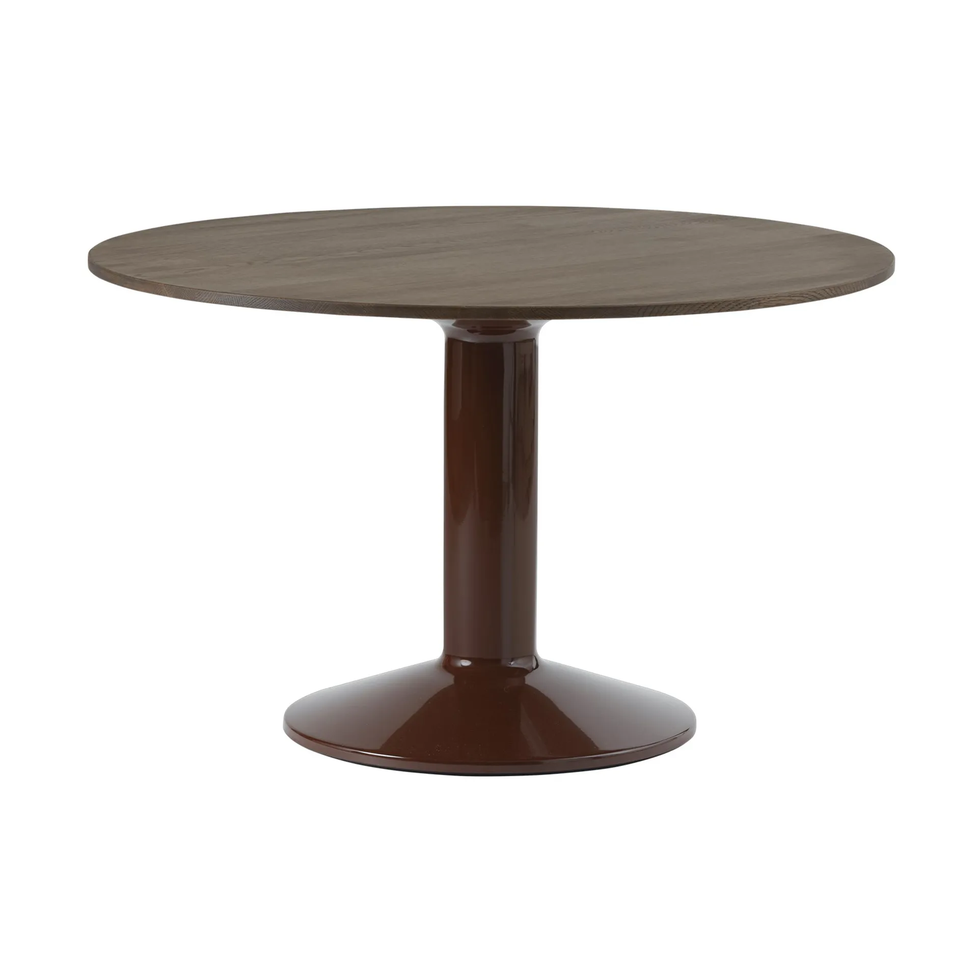 Midst søylebord, Dark oiled oak-dark red, Ø120 cm Muuto