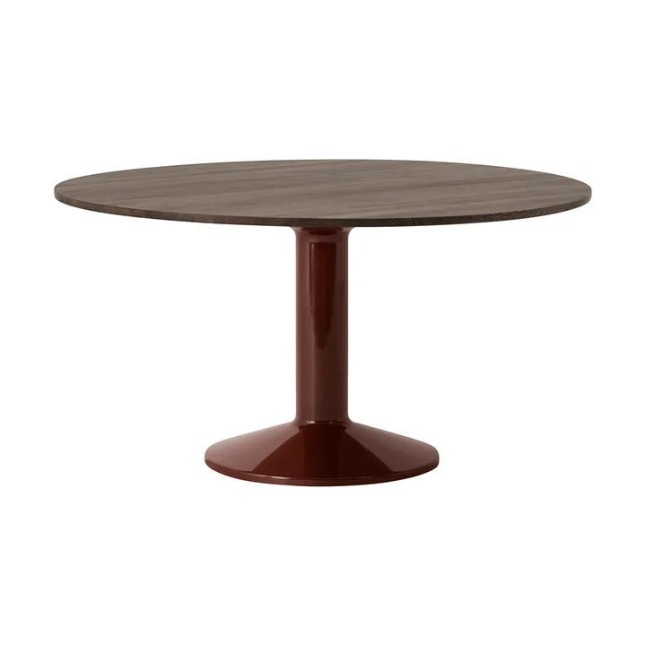 Midst søylebord - Dark oiled oak-dark red, Ø140 cm - Muuto