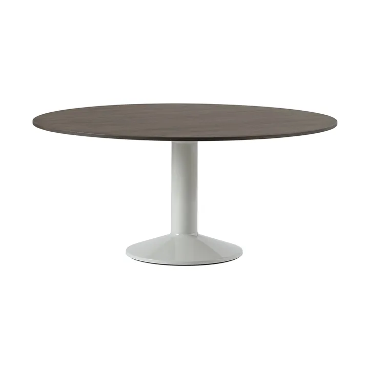 Midst søylebord - Dark oiled oak-grey, Ø160 cm - Muuto