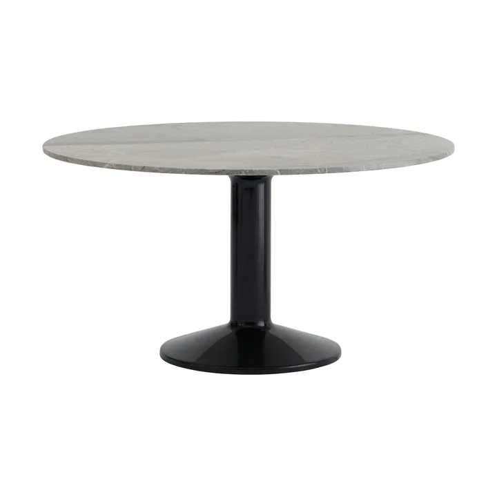 Midst søylebord - Grey marble-black, Ø140 cm - Muuto