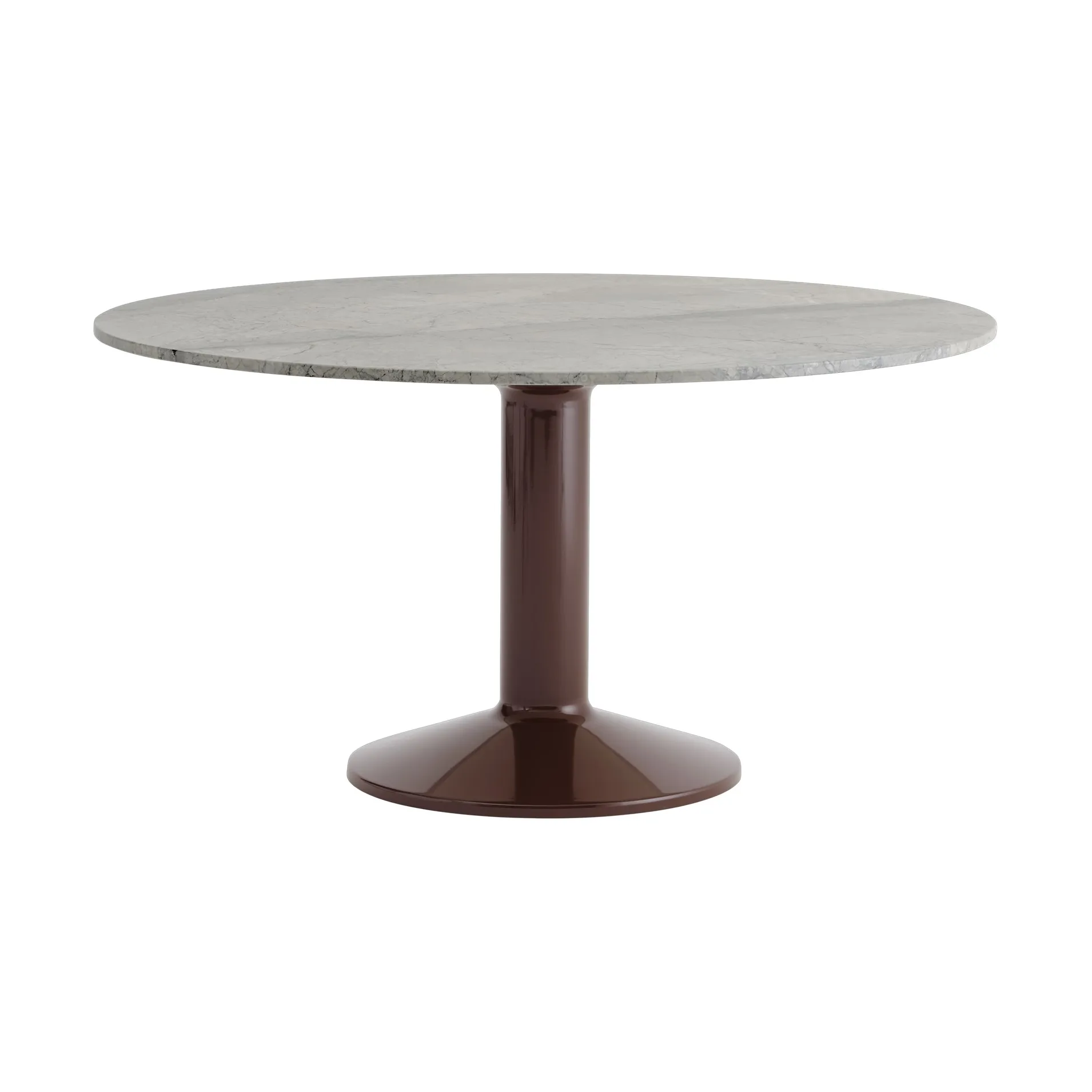 Midst søylebord, Grey marble-dark red, Ø140 cm Muuto
