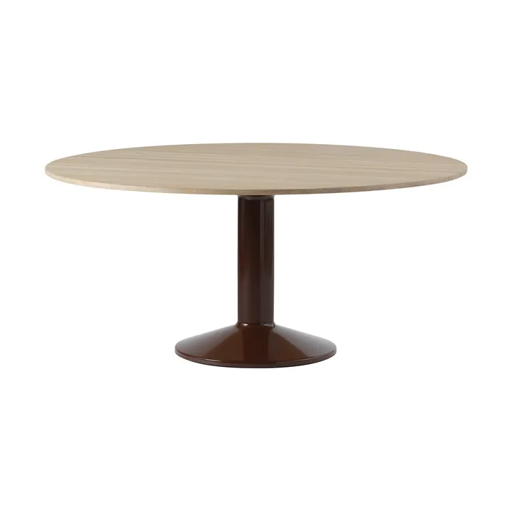 Midst søylebord - Oiled oak-dark red, Ø160 cm - Muuto